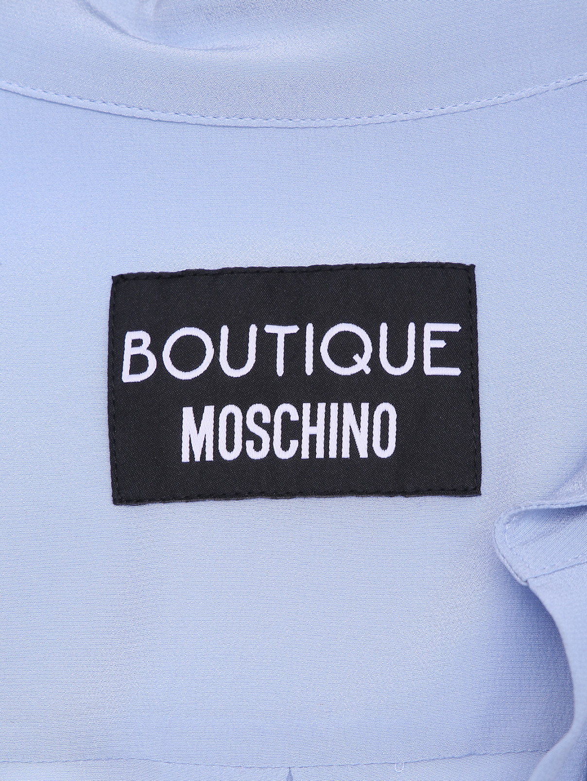 Боди из шелка на запах BOUTIQUE MOSCHINO  –  Деталь1  – Цвет:  Синий