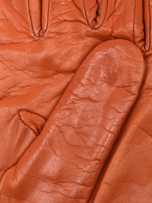 Перчатки из гладкой кожи с логотипом - Деталь1