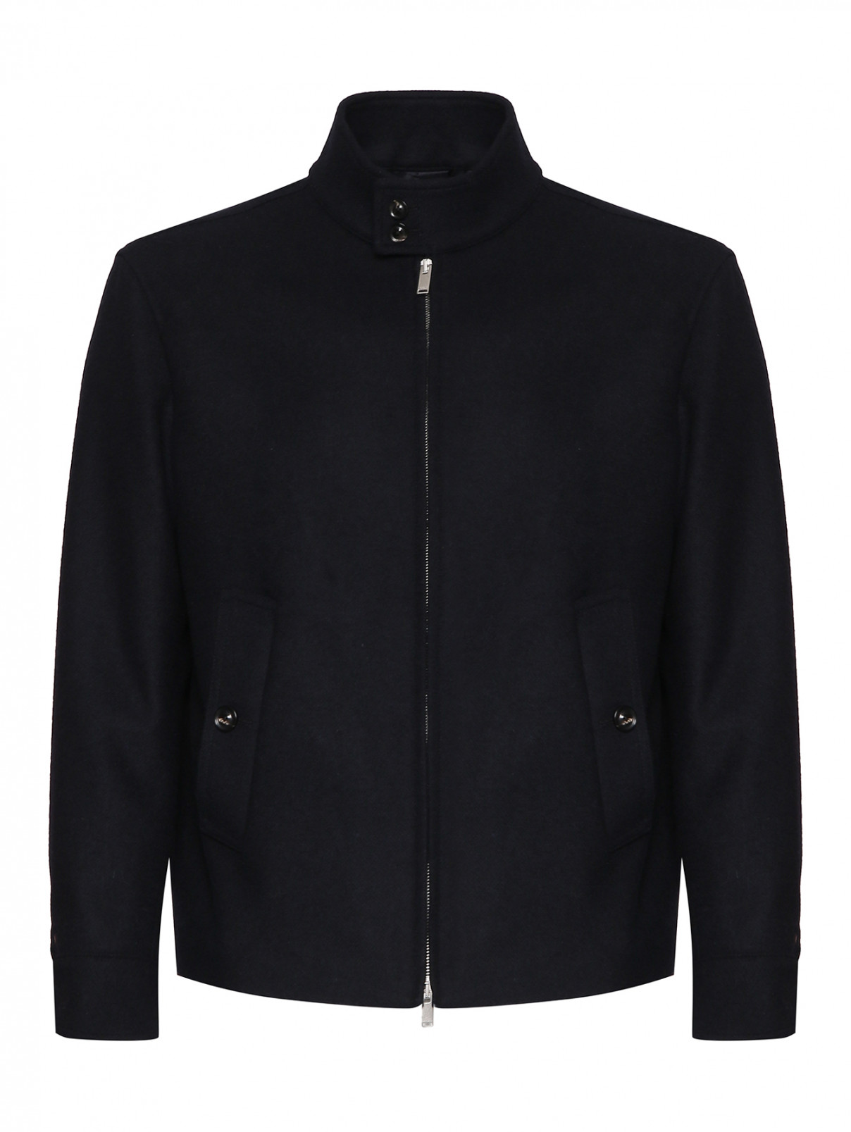Куртка из смешанной шерсти на молнии LARDINI  –  Общий вид  – Цвет:  Черный