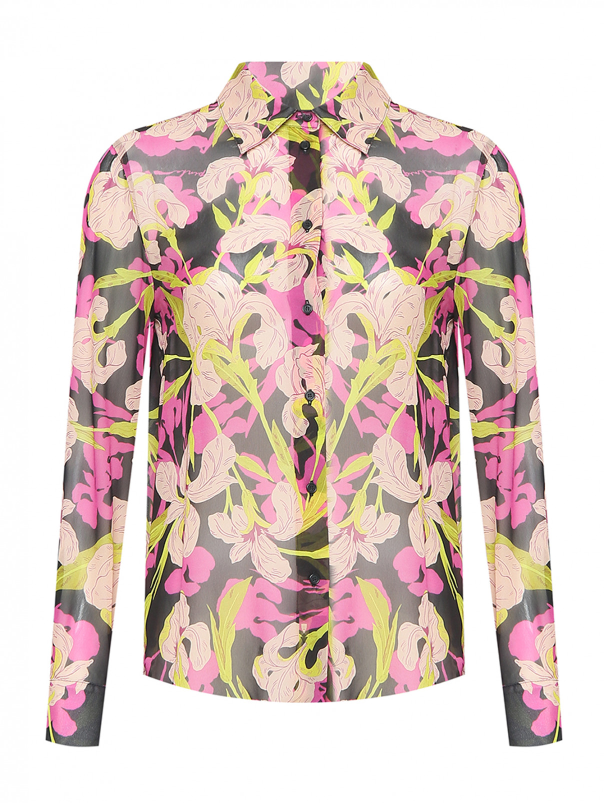 Блуза свободного кроя с узором PINKO  –  Общий вид  – Цвет:  Узор