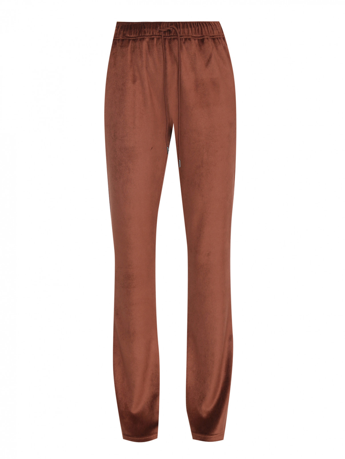 Трикотажные брюки из вискозы на резинке Moncler  –  Общий вид  – Цвет:  Коричневый