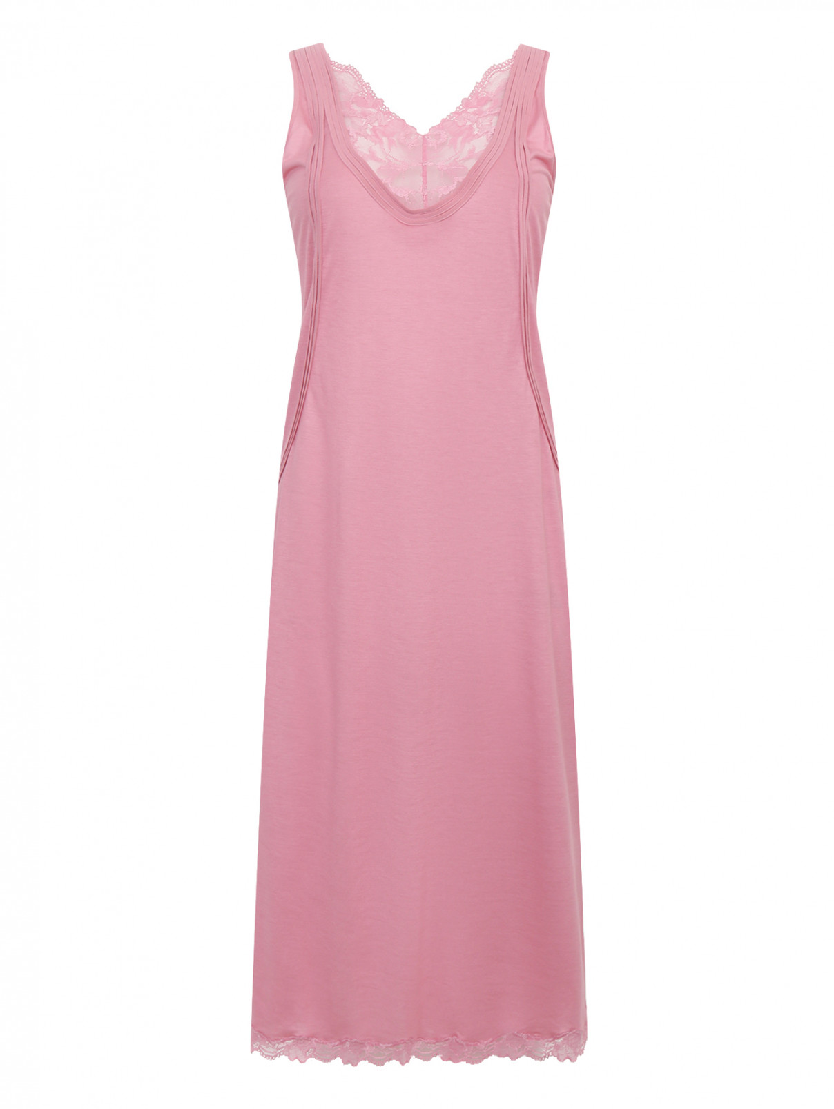 Сорочка с кружевной отделкой La Perla  –  Общий вид  – Цвет:  Розовый