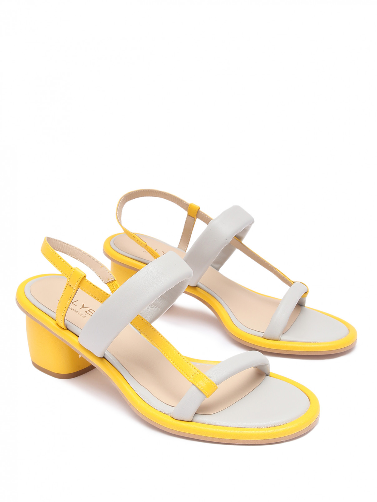 Босоножки на устойчевом каблуке Alysi  –  Общий вид  – Цвет:  Желтый