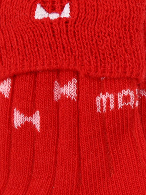 Носки из хлопка с принтом и вышивкой Maximo - Деталь