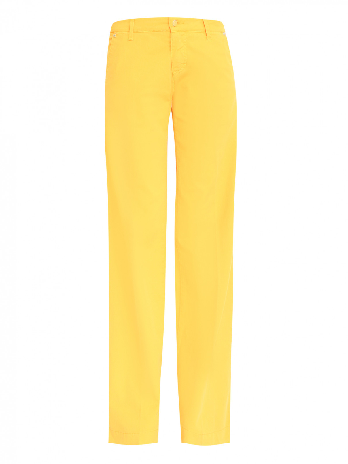 Широкие брюки из хлопка с карманами Philosophy di Alberta Ferretti  –  Общий вид  – Цвет:  Желтый