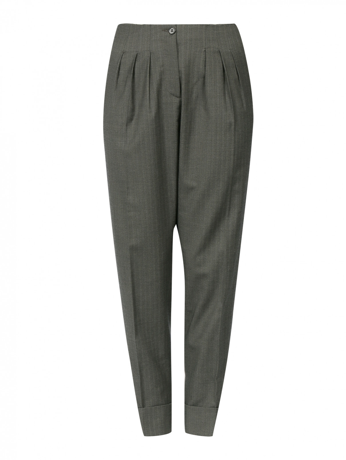 Шерстяные брюки с высокой посадкой Antonio Marras  –  Общий вид  – Цвет:  Серый