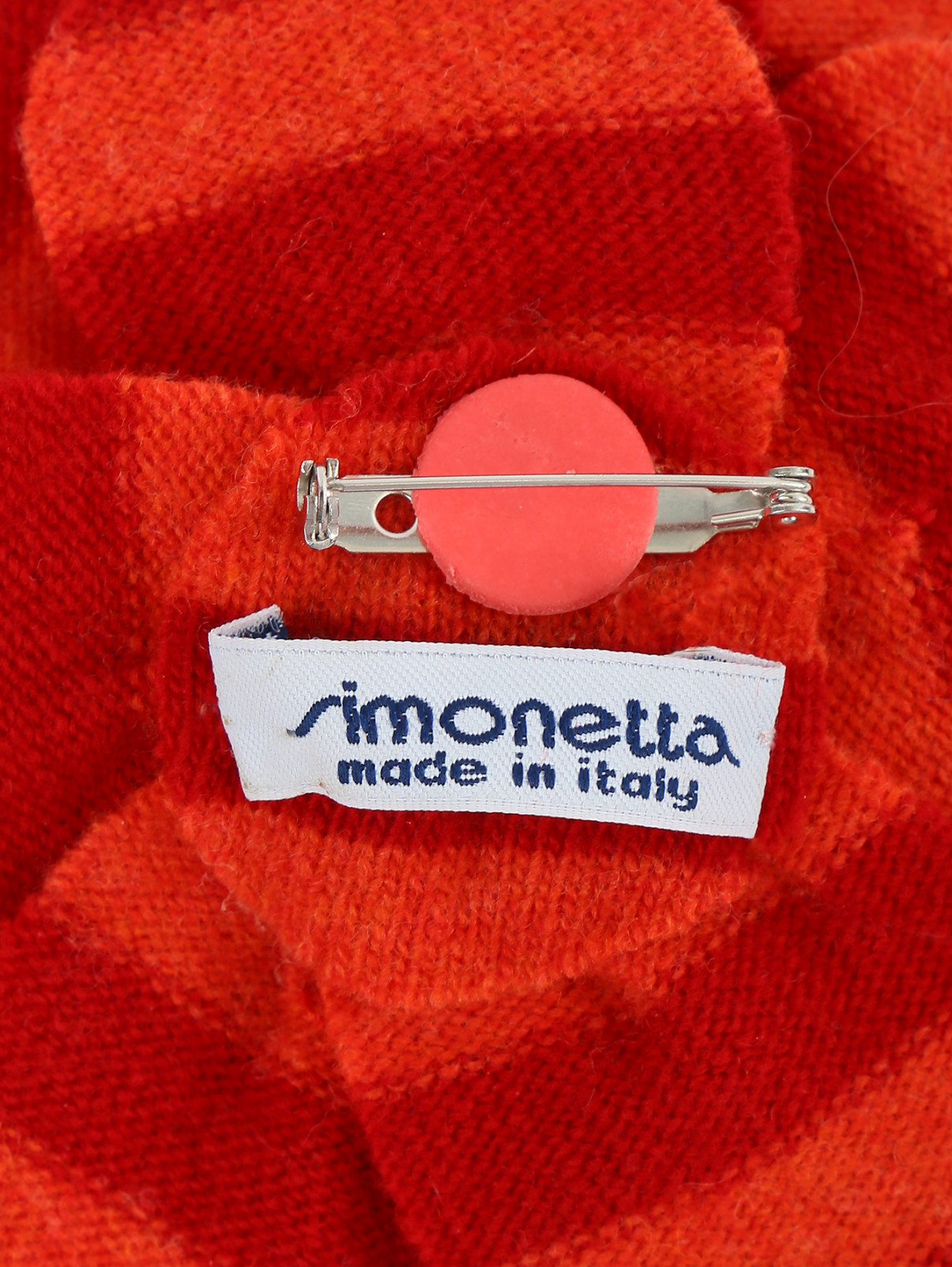Брошь из текстиля с кристаллами Simonetta  –  Деталь1  – Цвет:  Красный