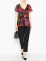 Блуза свободного кроя с цветочным узором Persona by Marina Rinaldi  –  МодельОбщийВид