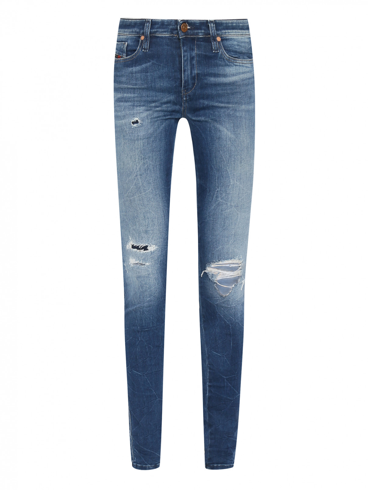 Узкие джинсы с эффектом потертости и рваности Diesel  –  Общий вид
