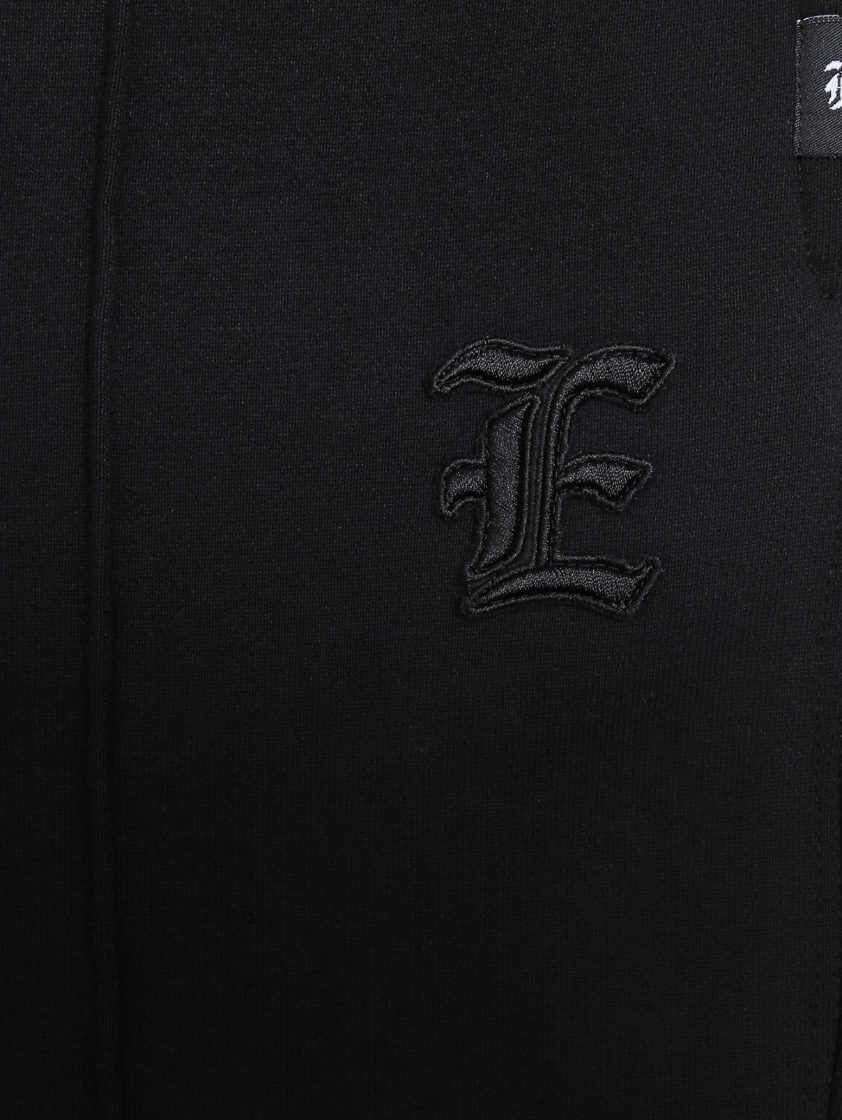 Однотонные брюки из хлопка на резинке Ermanno Scervino  –  Деталь1  – Цвет:  Черный