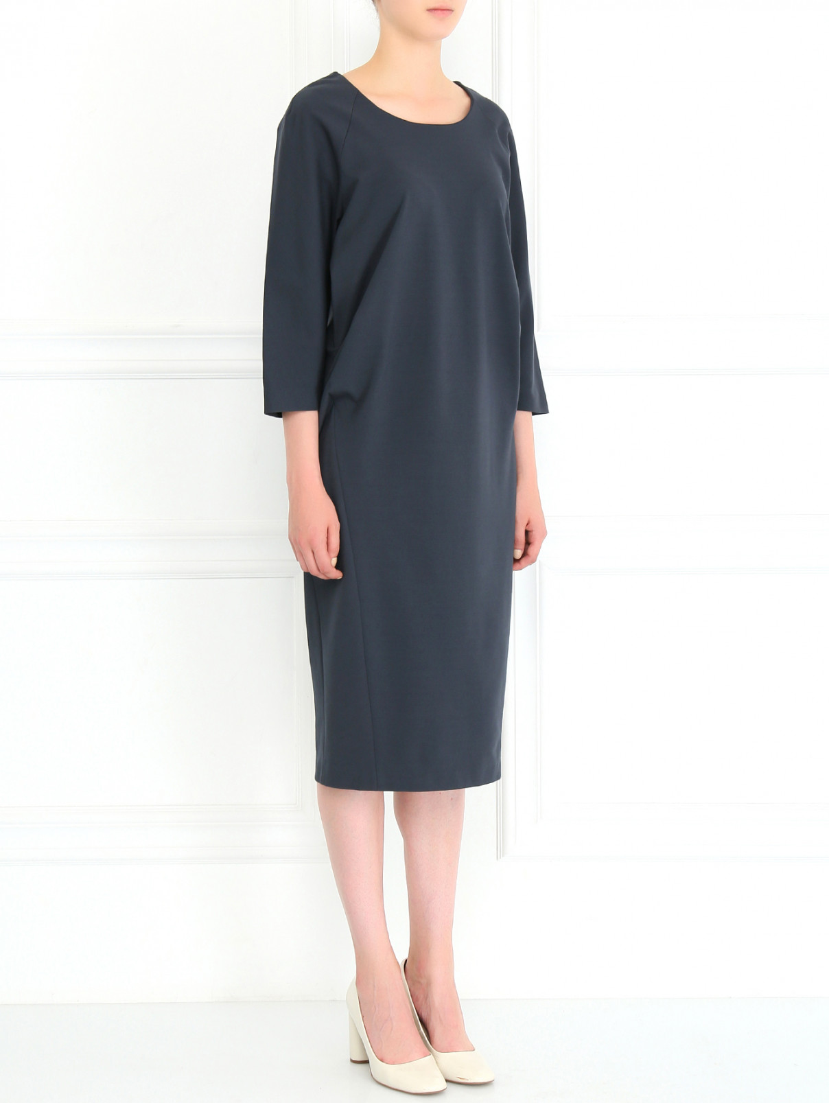 Платье-футляр с рукавами 3\4 Jil Sander  –  Модель Общий вид  – Цвет:  Серый