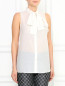 Блуза из хлопка и шелка с бантом Moschino Cheap&Chic  –  Модель Верх-Низ