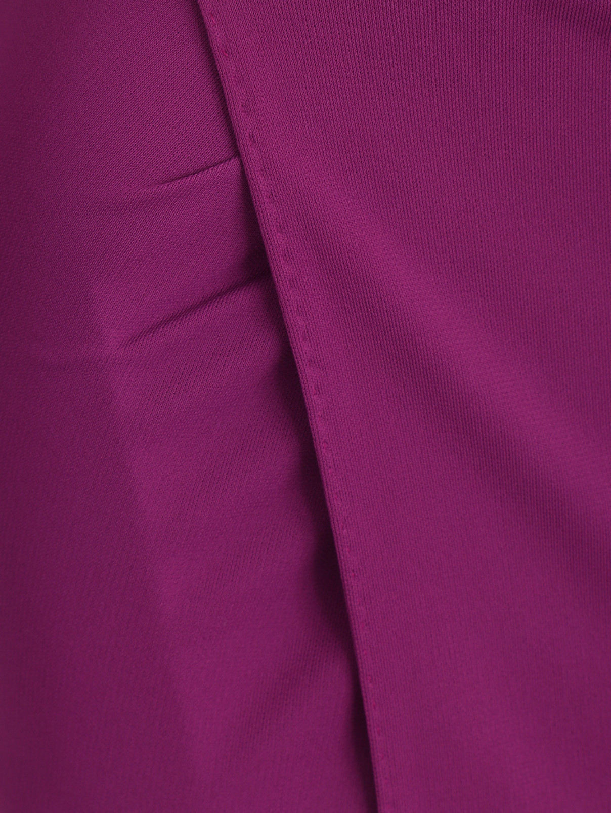 Платье с запахом и кожаными вставками Jean Paul Gaultier  –  Деталь  – Цвет:  Фиолетовый