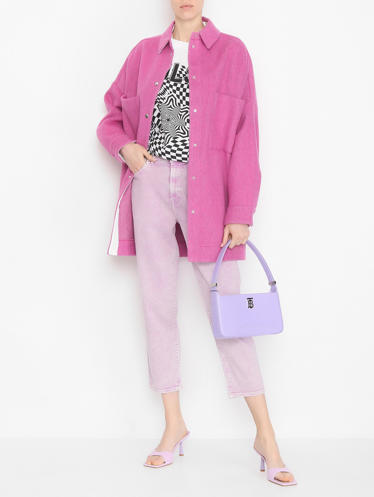 Куртка из смешанной шерсти Iro  –  МодельОбщийВид  – Цвет:  Розовый