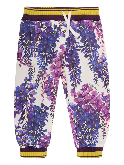 Трикотажные брюки с цветочным узором Dolce & Gabbana - Общий вид
