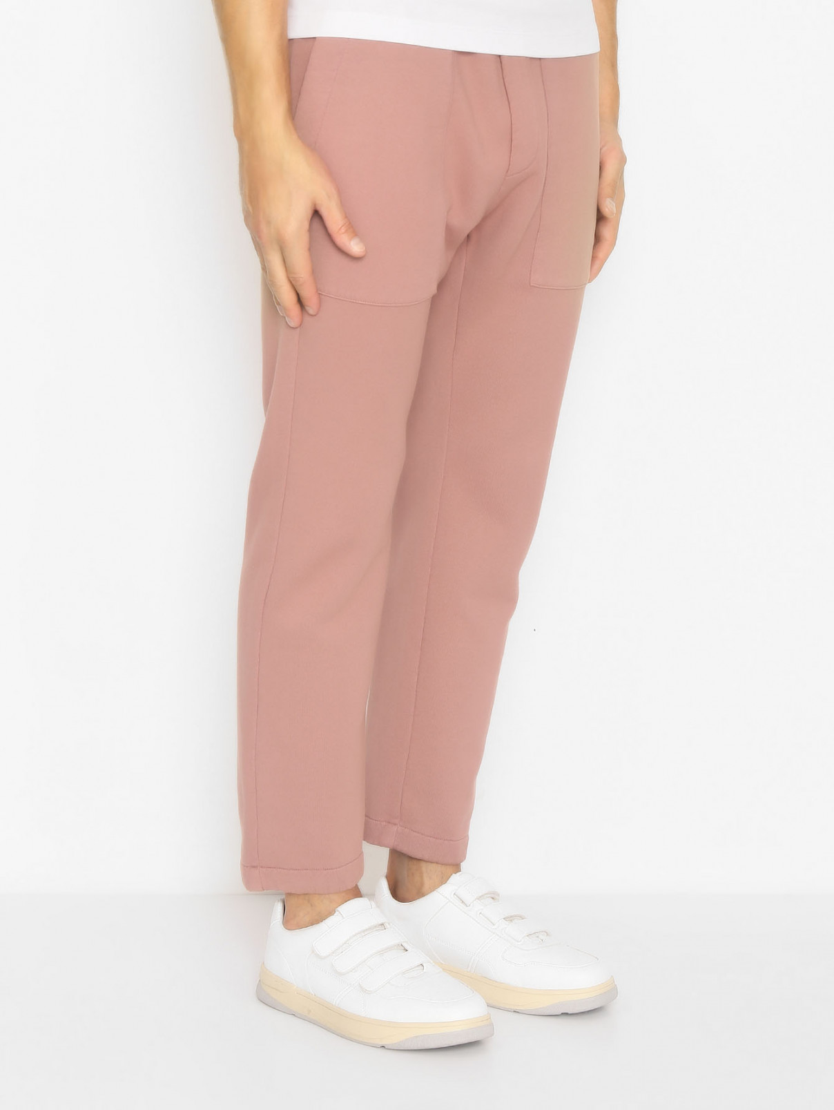 Однотонные брюки из хлопка на резинке Barena  –  МодельВерхНиз  – Цвет:  Розовый
