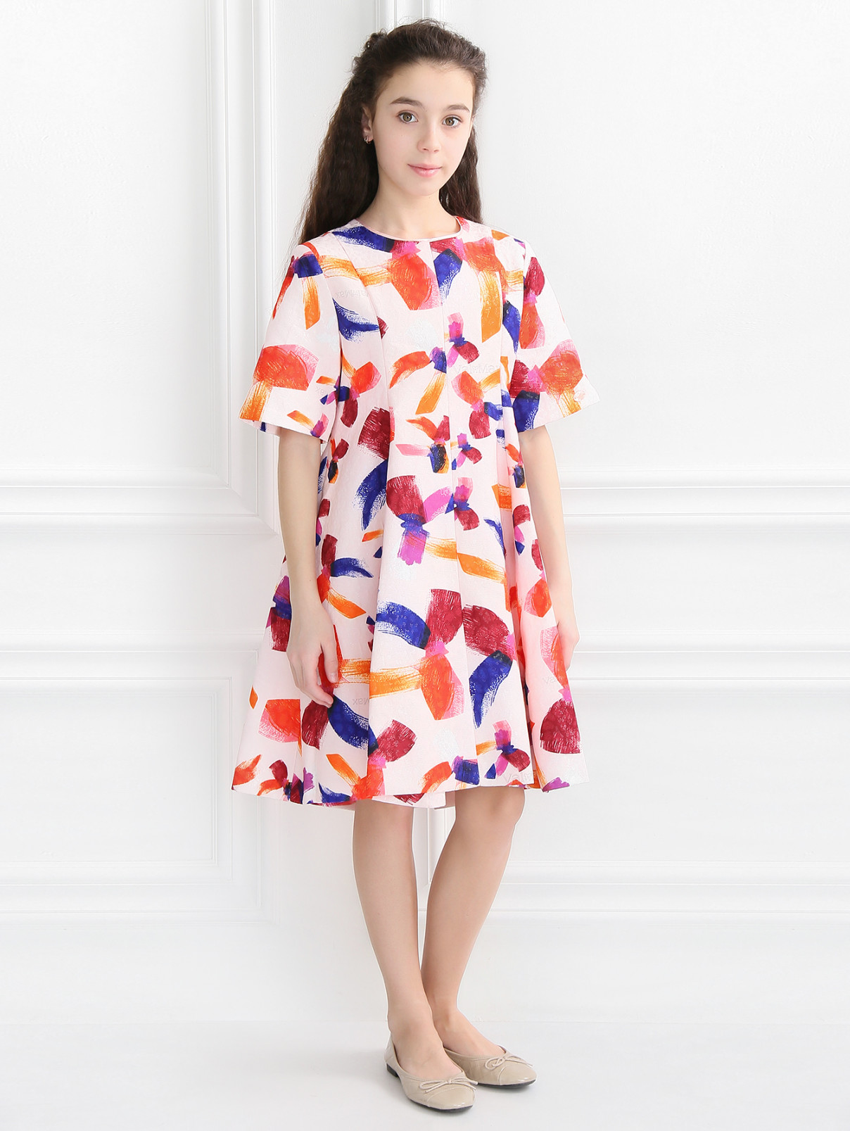 Платье свободного кроя с абстрактным узором Val Max  –  Модель Общий вид  – Цвет:  Узор