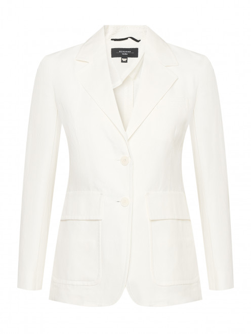 Жакет из хлопка и льна с накладными карманами Weekend Max Mara - Общий вид