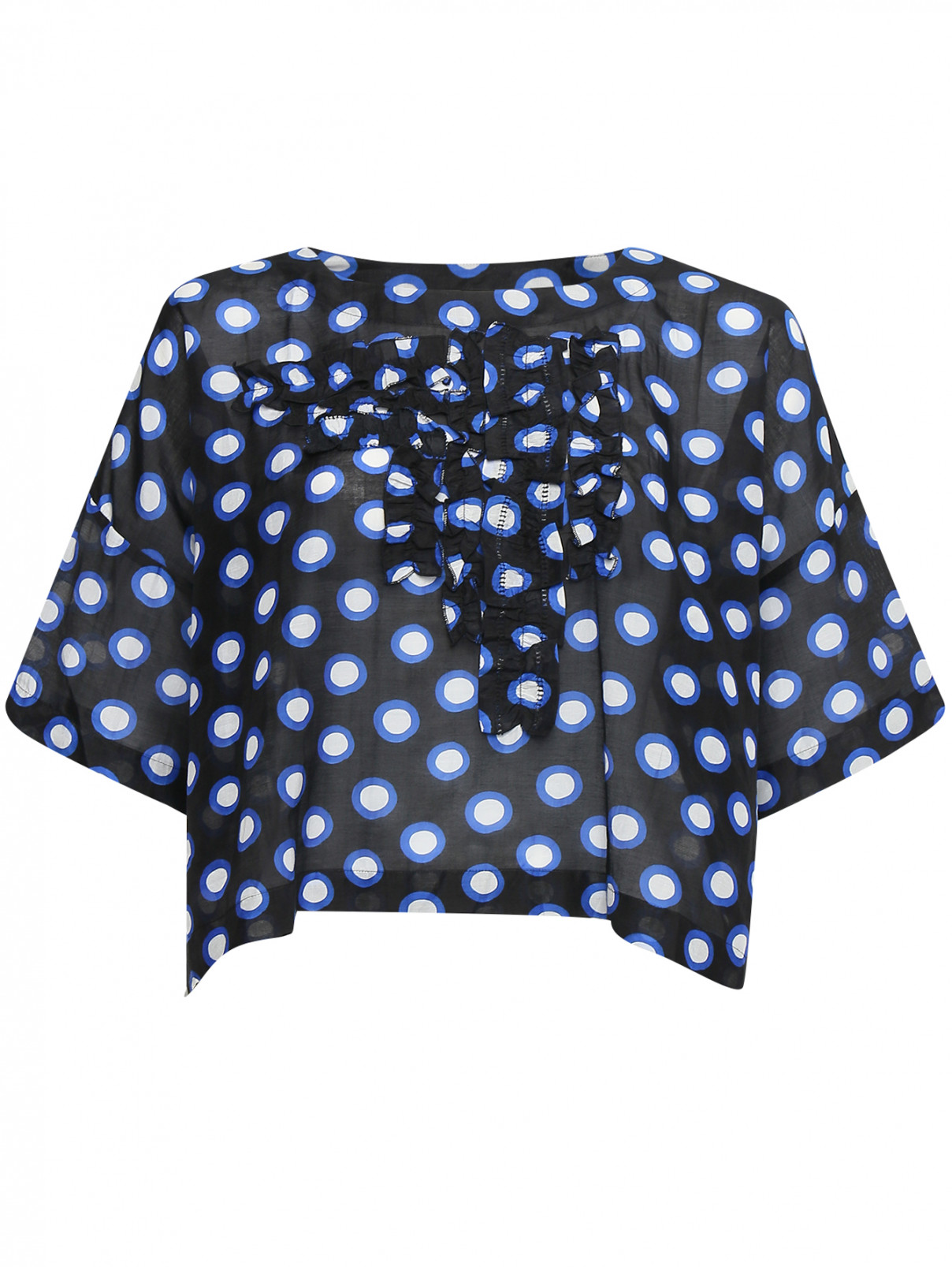 Блуза из хлопка и шелка с узором BOUTIQUE MOSCHINO  –  Общий вид  – Цвет:  Узор