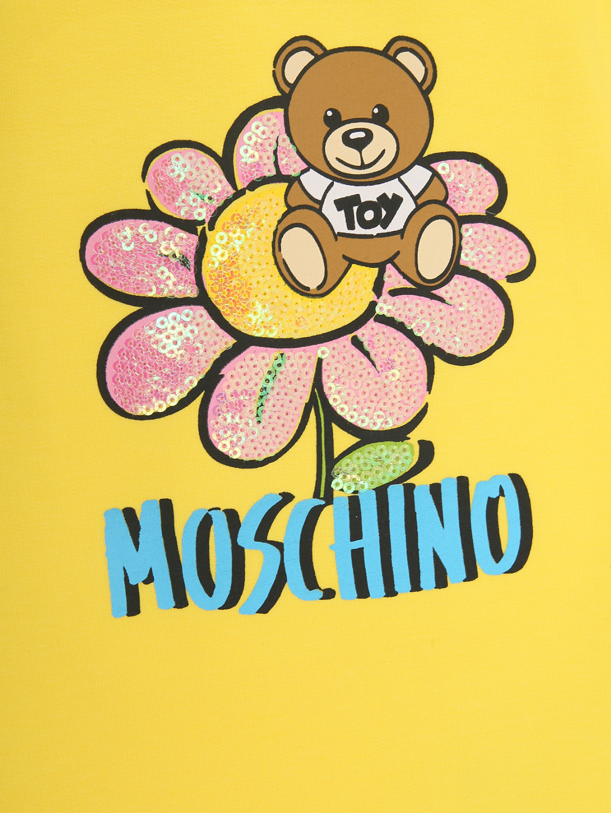 Платье из трикотажа с принтом Moschino  –  Деталь1  – Цвет:  Желтый