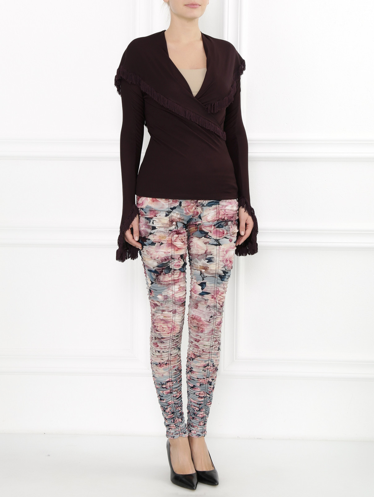 Узкие брюки из вискозы с узором Jean Paul Gaultier  –  Модель Общий вид  – Цвет:  Узор