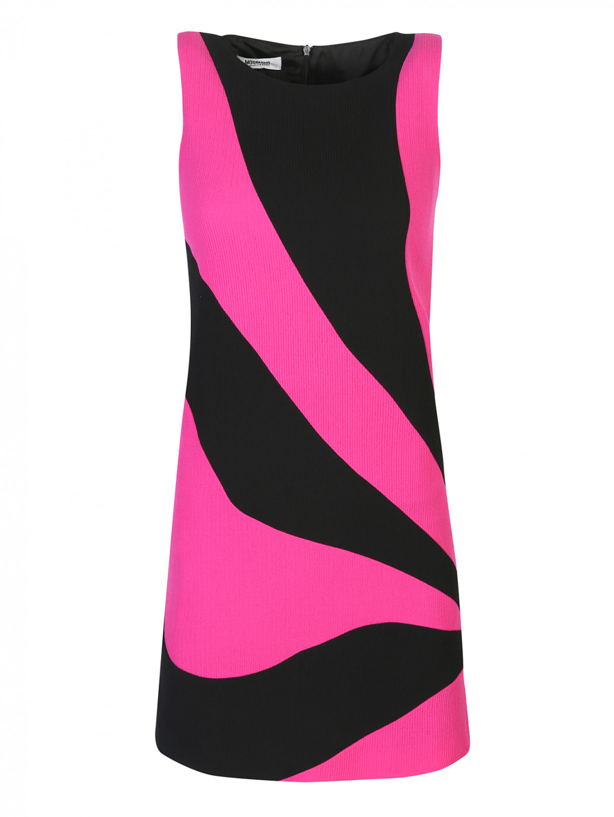 Платье-мини из шерсти Moschino  –  Общий вид  – Цвет:  Черный
