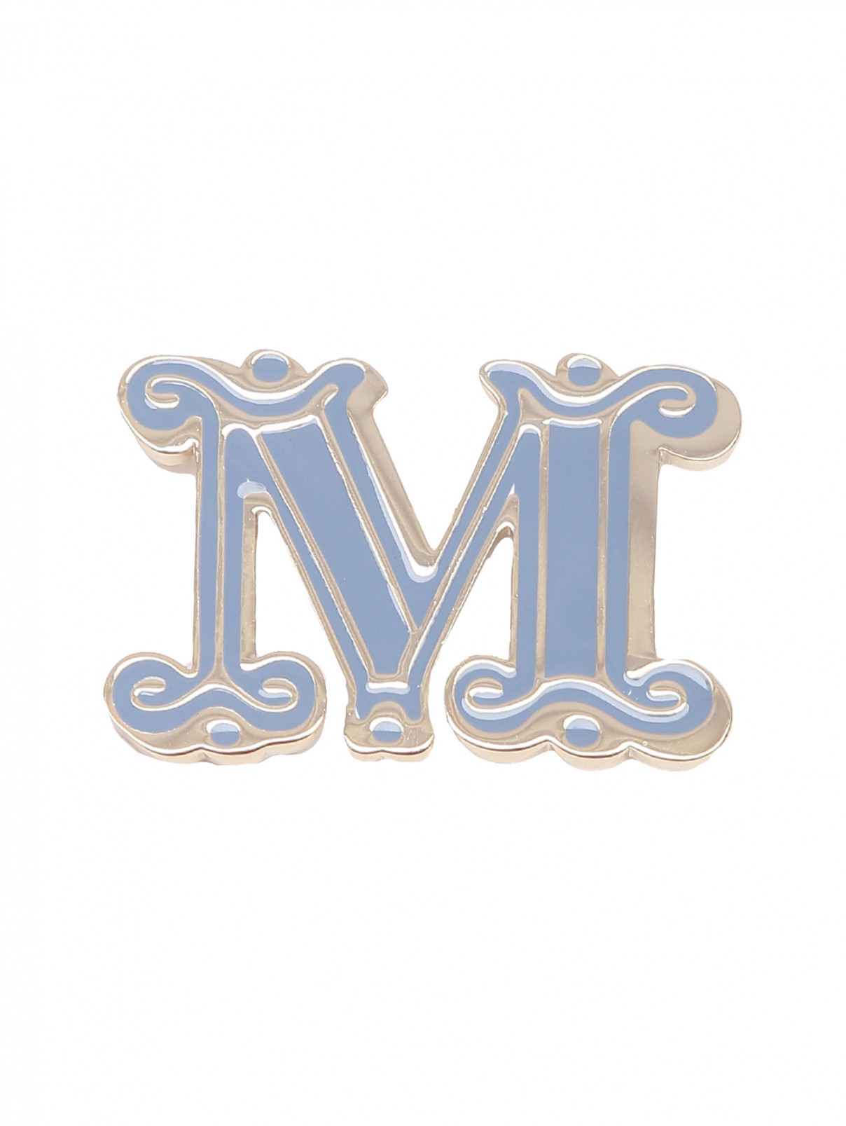 Брошь из металла с эмалью Max Mara  –  Общий вид  – Цвет:  Синий