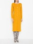 Трикотажное платье из шерсти с золотой фурнитурой Luisa Spagnoli  –  МодельВерхНиз