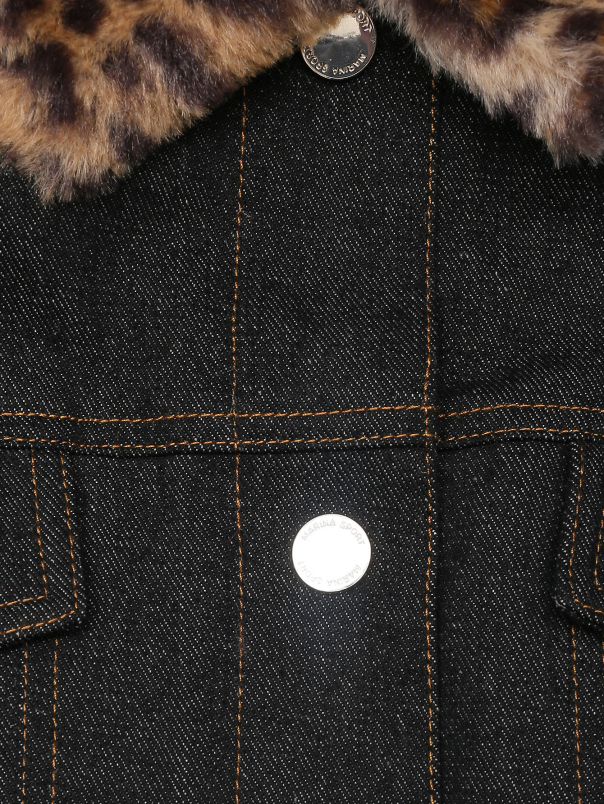 Утепленная куртка из денима Marina Rinaldi  –  Деталь  – Цвет:  Серый