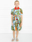 Платье из хлопка с узором и кружевной отделкой Dolce & Gabbana  –  МодельОбщийВид