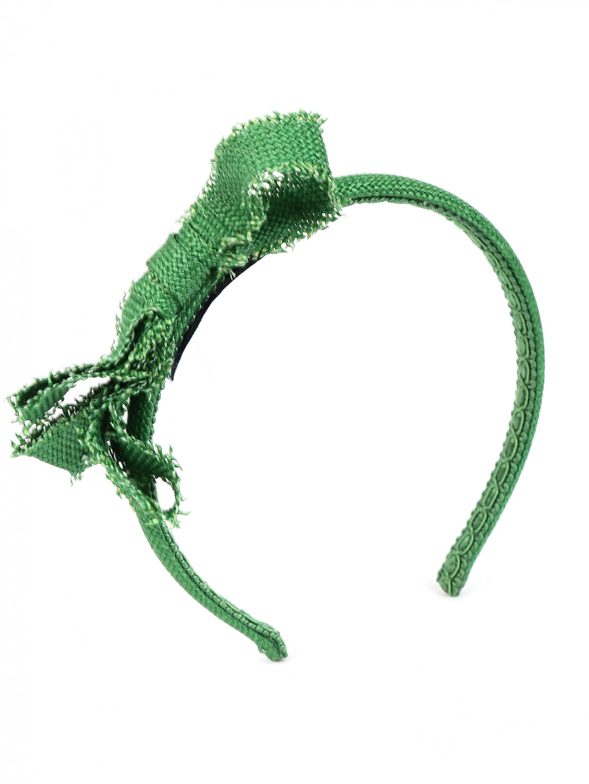 Ободок с декором "бант" MiMiSol  –  Общий вид  – Цвет:  Зеленый