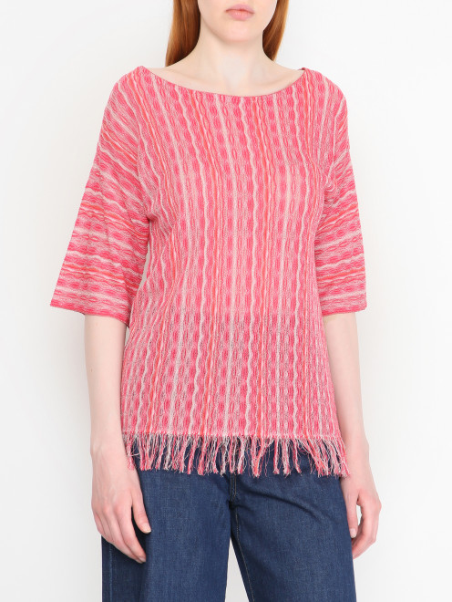 Трикотажный джемпер с бахромой Kangra Cashmere - МодельВерхНиз