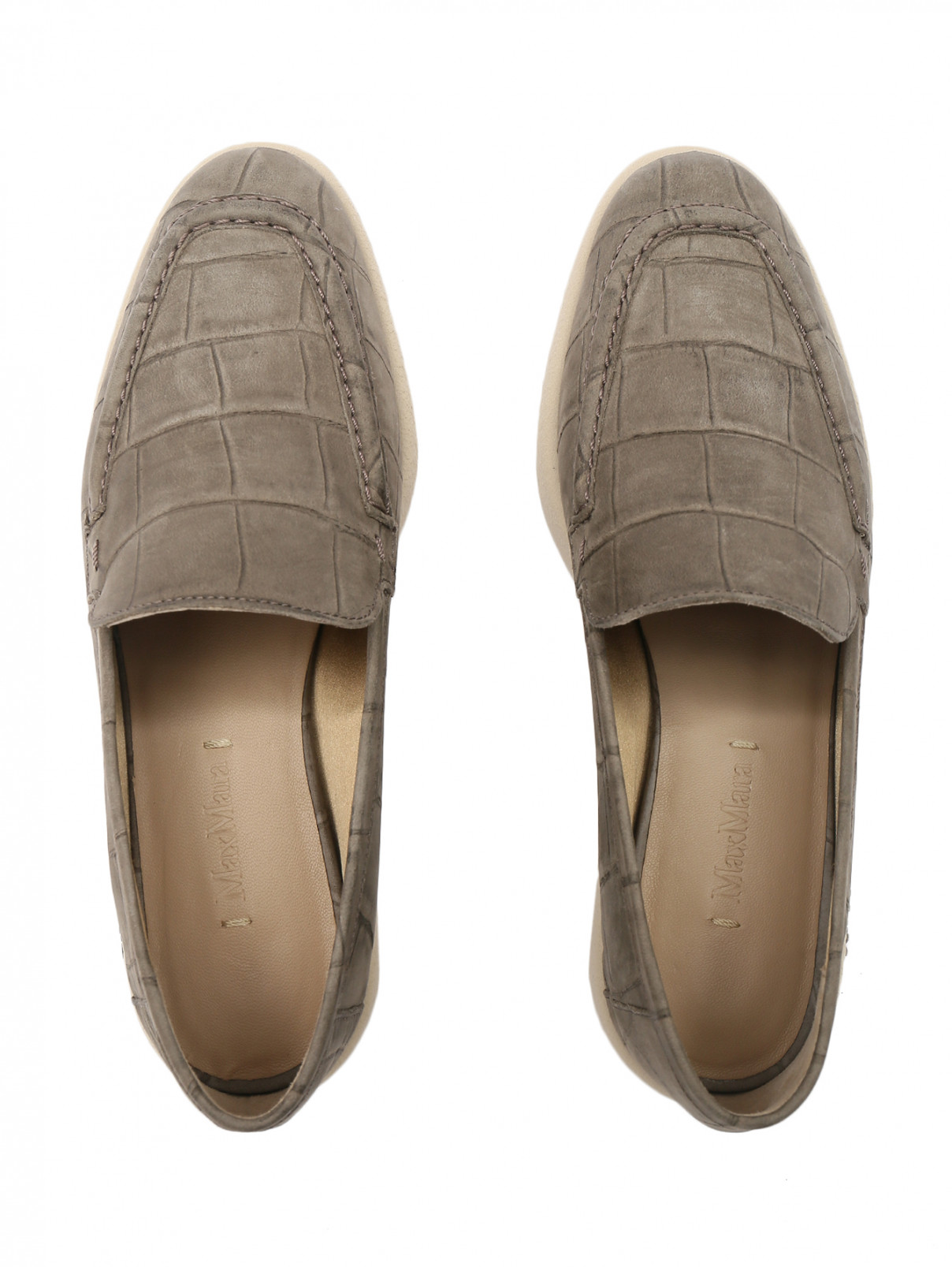 Лоферы из кожи Max Mara  –  Обтравка4  – Цвет:  Серый