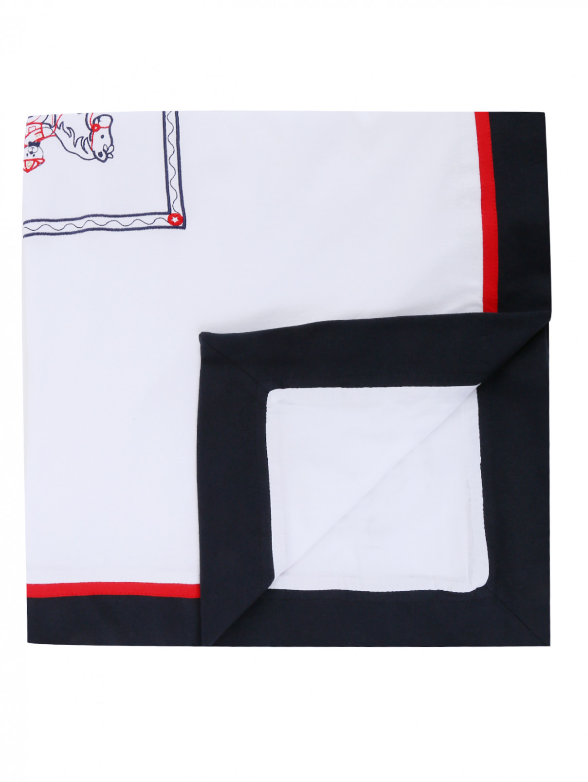 Одеяло из хлопка с вышивкой Aletta  –  Общий вид  – Цвет:  Белый