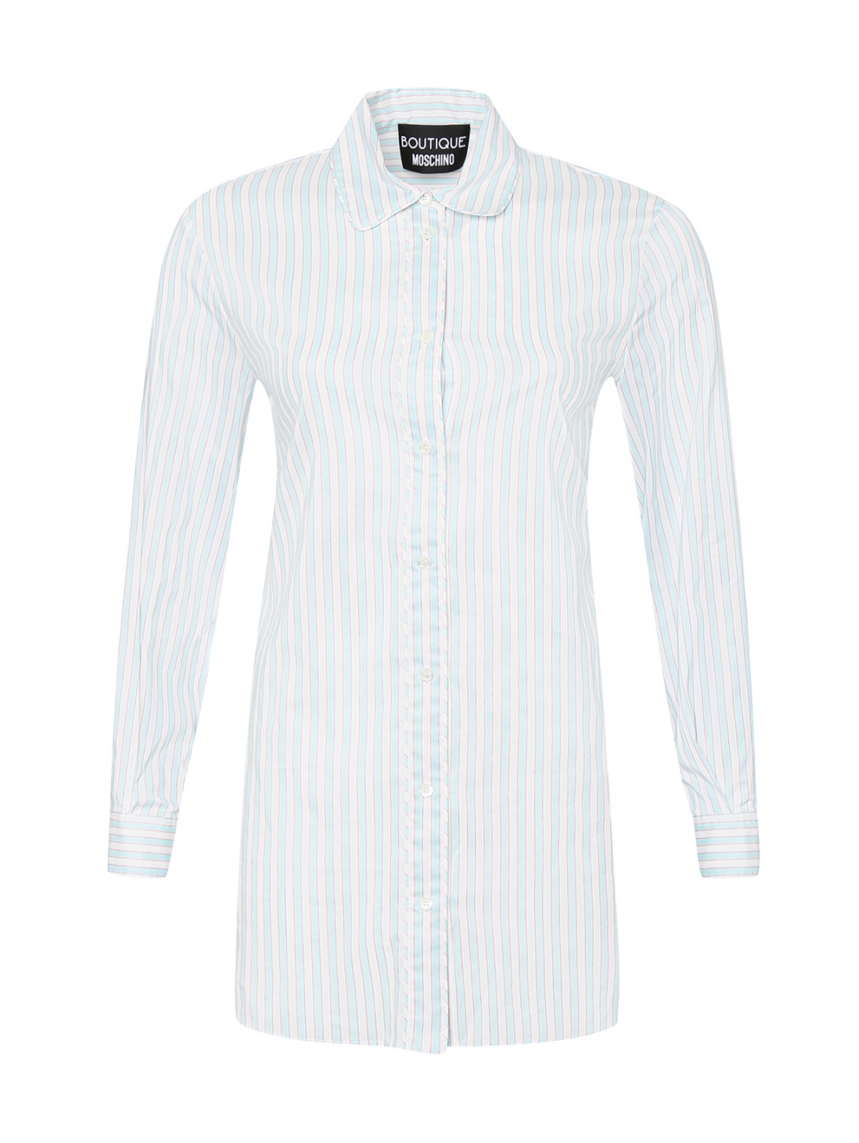 Блуза из хлопка и шелка с узором Moschino Boutique  –  Общий вид  – Цвет:  Узор