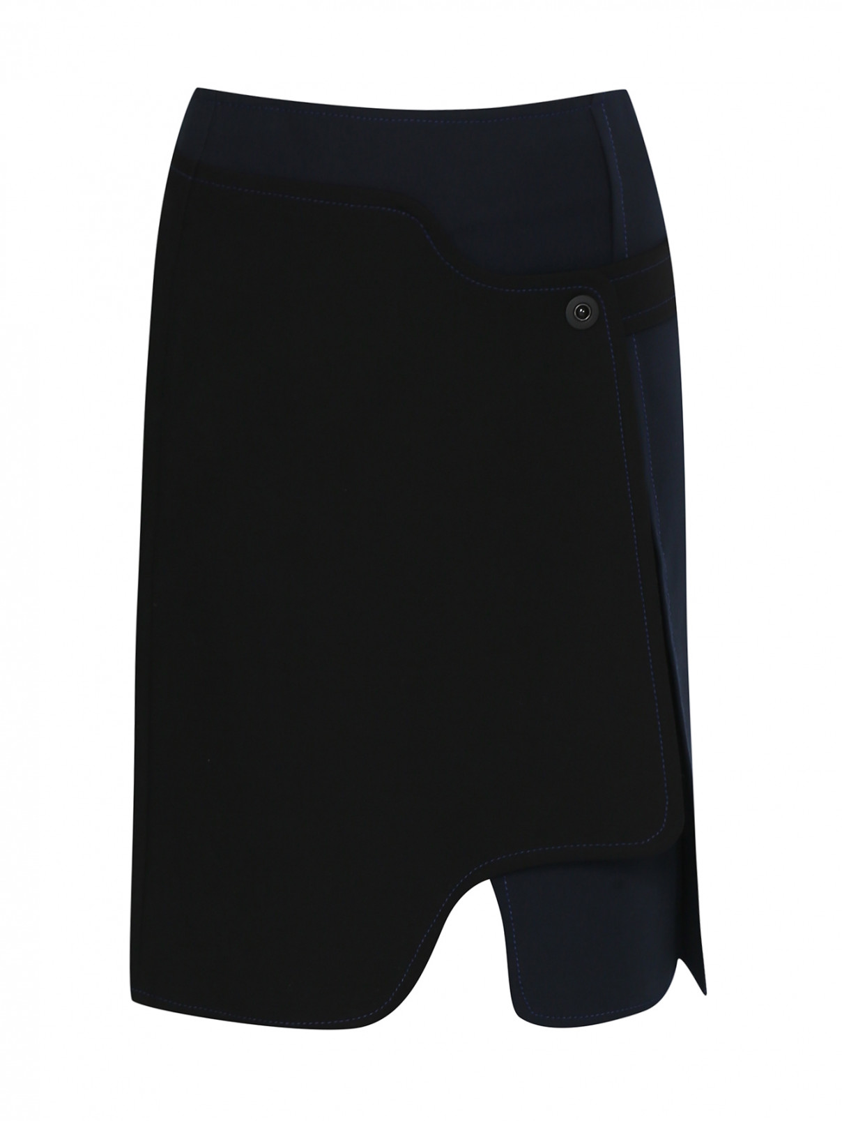 Юбка из хлопка ассиметричного кроя Sportmax  –  Общий вид  – Цвет:  Черный
