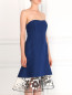 Платье из шелка с кружевной вставкой Carolina Herrera  –  Модель Верх-Низ