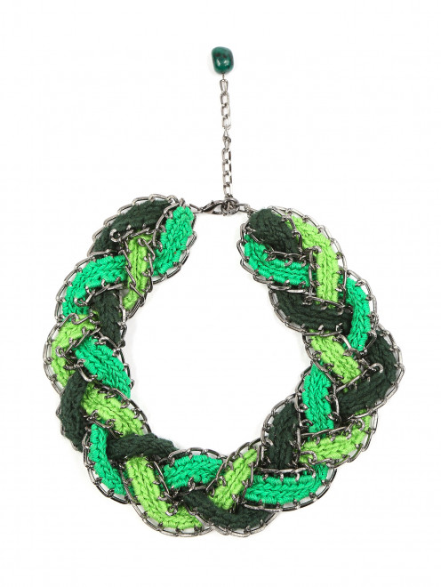 Плетеное ожерелье из текстиля и металла - Общий вид