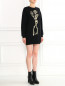 Трикотажное платье из шерсти с узором и длинными рукавами Moschino Couture  –  Модель Общий вид