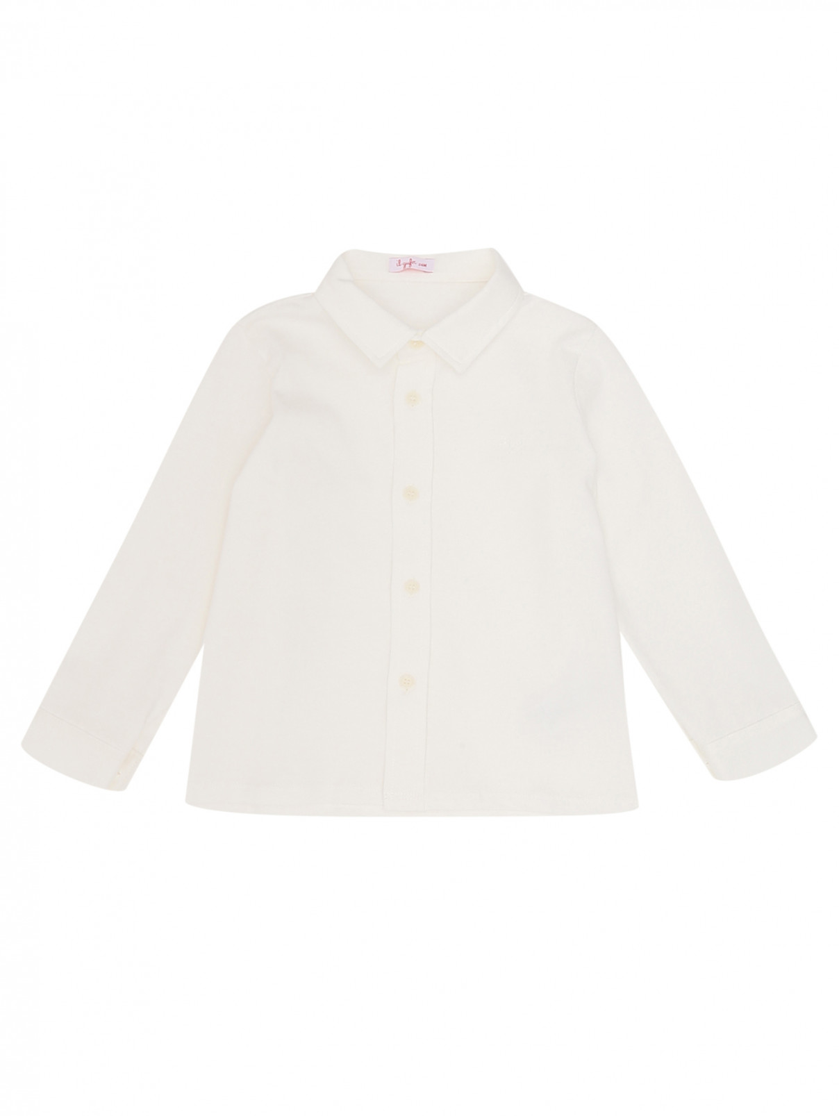 Рубашка из хлопка на пуговицах Il Gufo  –  Общий вид  – Цвет:  Белый