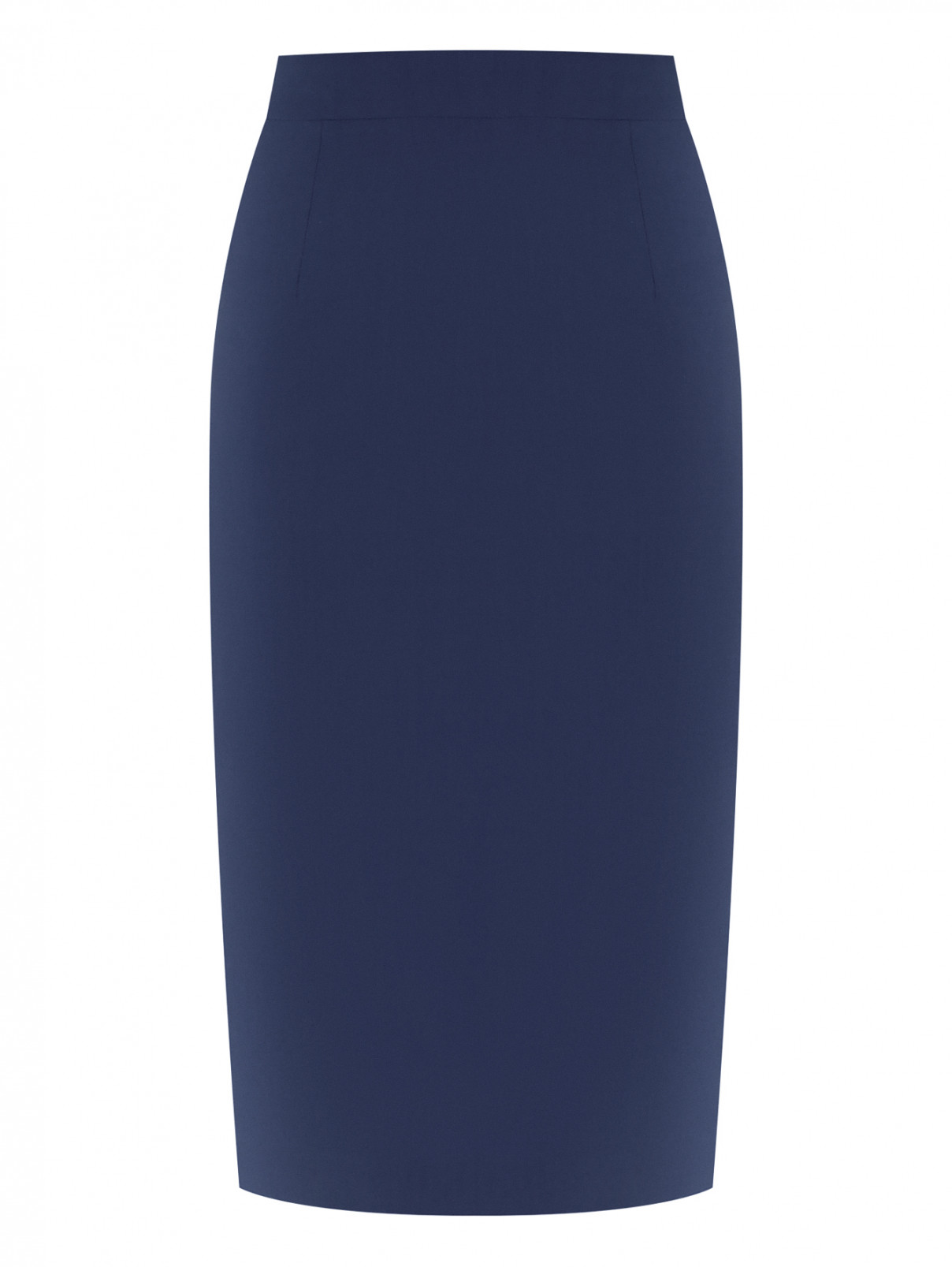 Однотонная юбка-карандаш Alberta Ferretti  –  Общий вид  – Цвет:  Синий