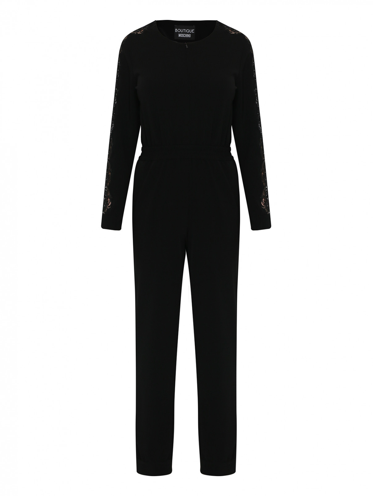 Комбинезон с кружевной отделкой на рукавах Moschino Boutique  –  Общий вид  – Цвет:  Черный