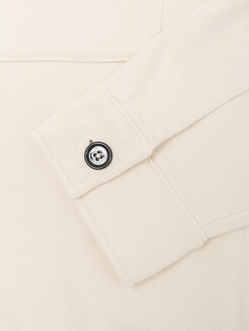 Однотонная куртка из хлопка с карманами - Деталь1
