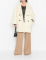 Двубортное пальто из смешанной шерсти Marina Rinaldi  –  МодельОбщийВид