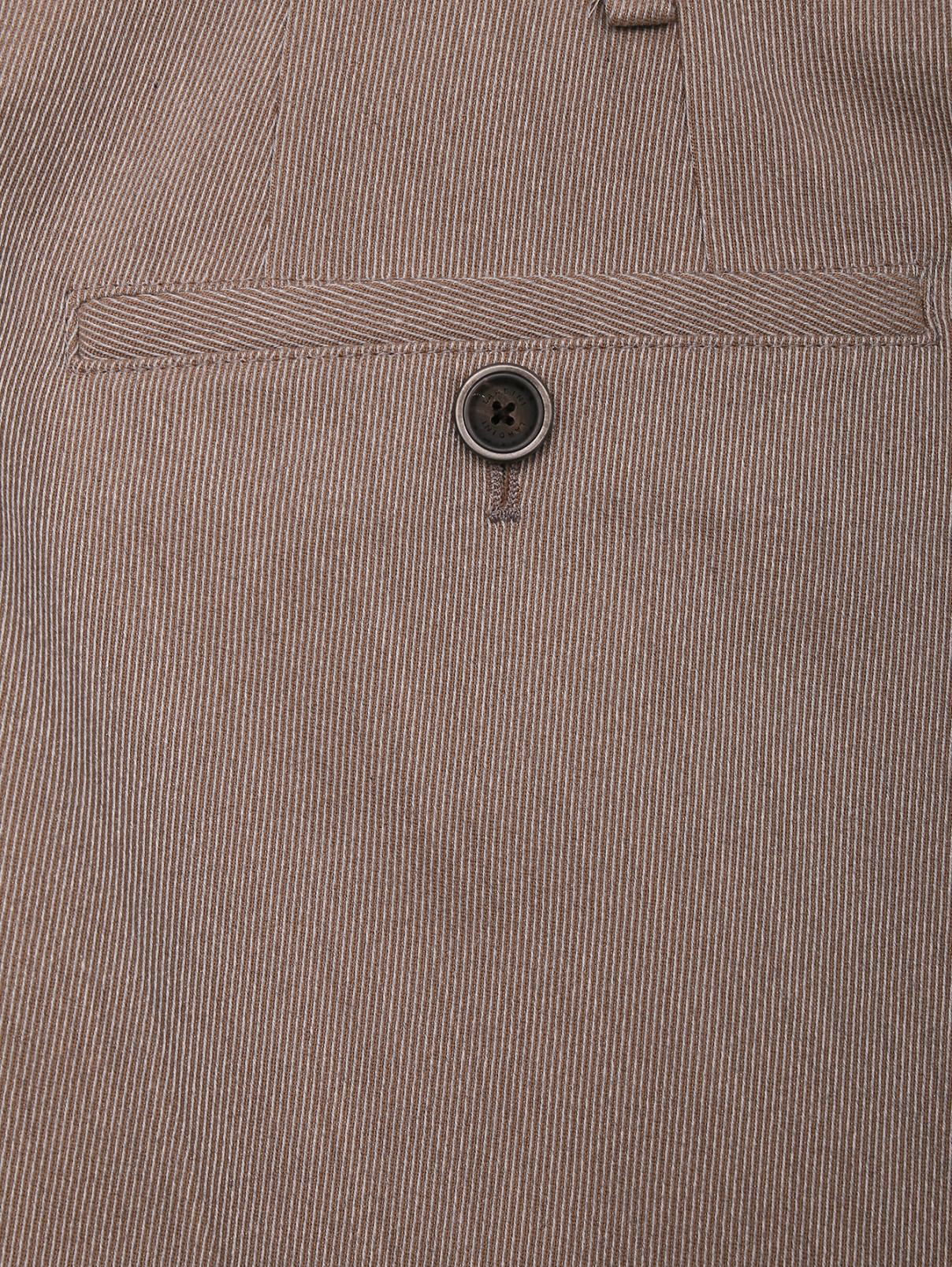 Брюки из шерсти и хлопка с карманами LARDINI  –  Деталь1  – Цвет:  Бежевый