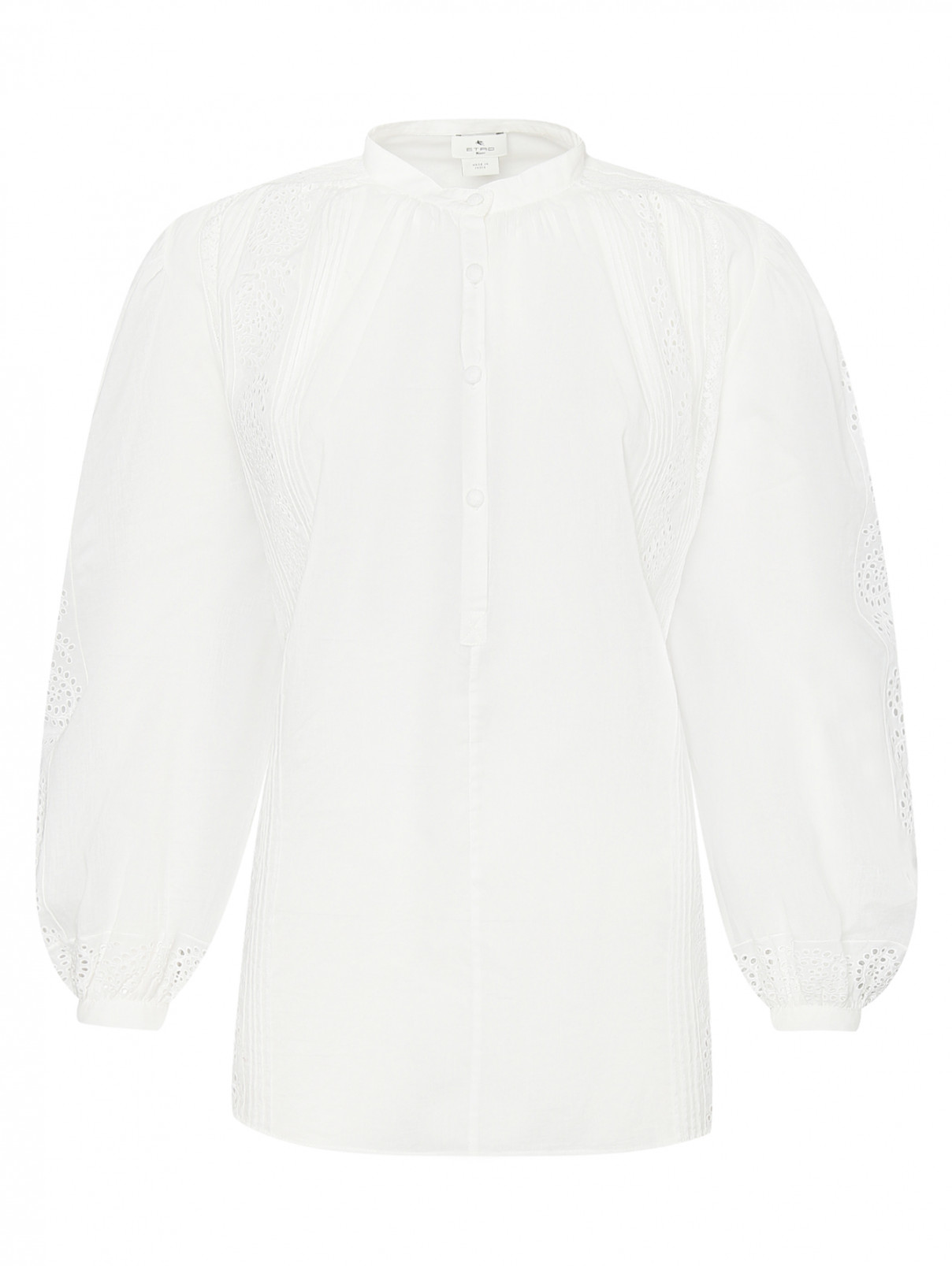 Блуза из хлопка с объемными рукавами Etro  –  Общий вид  – Цвет:  Белый