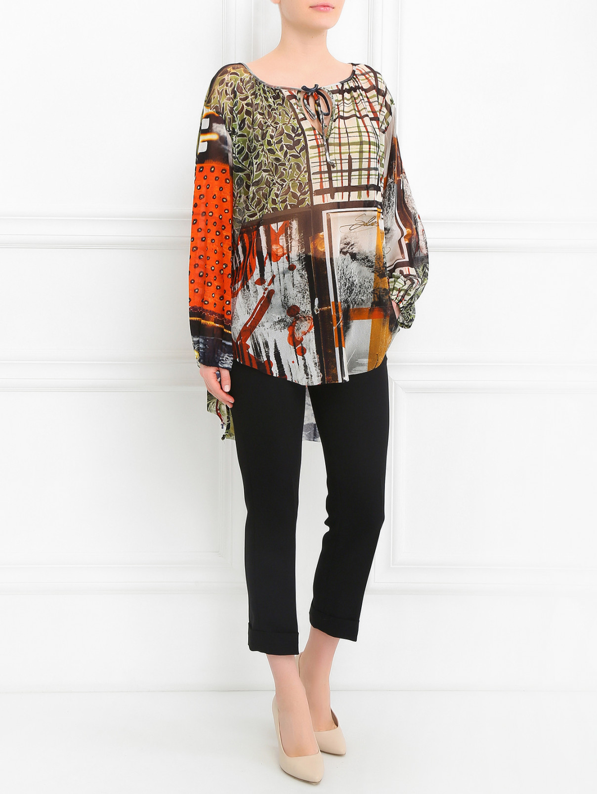 Блуза свободного кроя с узором Jean Paul Gaultier  –  Модель Общий вид  – Цвет:  Узор