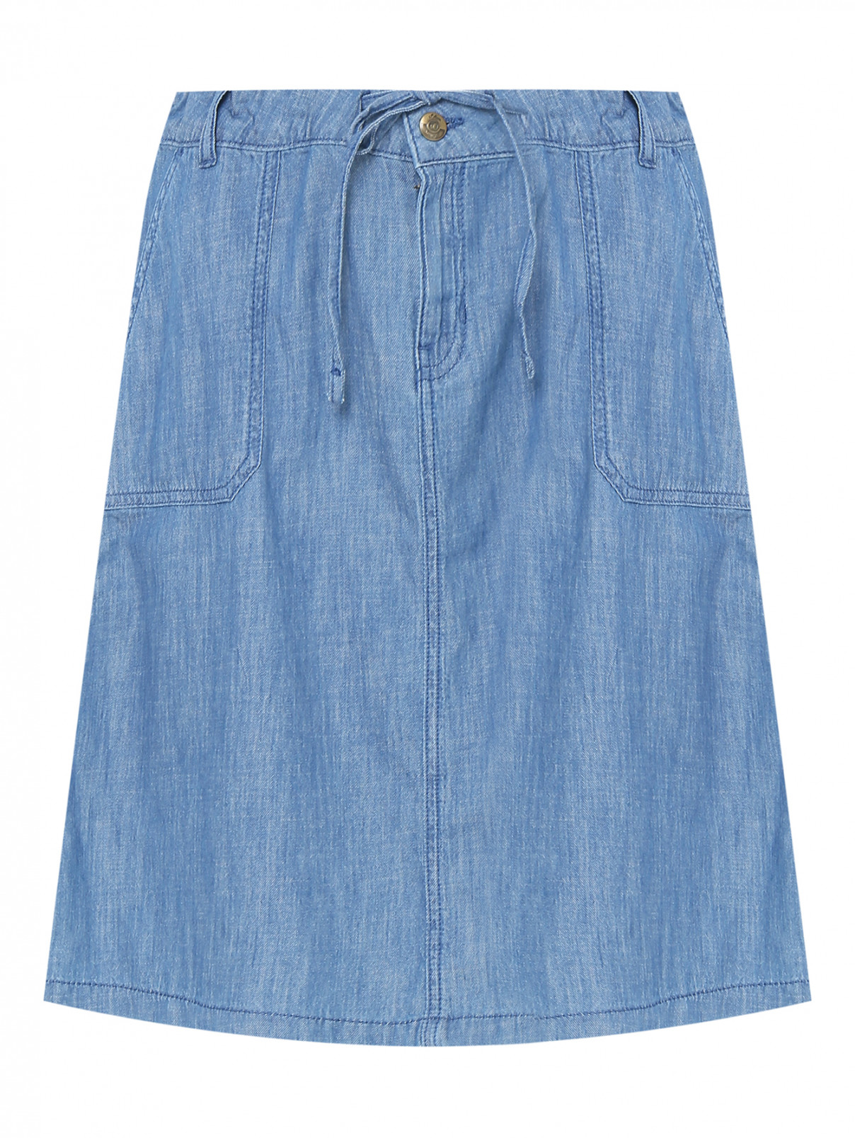 Джинсовая юбка с накладными карманами S.Oliver  –  Общий вид  – Цвет:  Синий