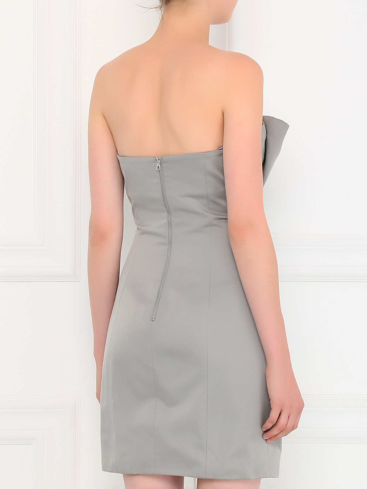 Платье без бретелей декорированное камнями Frankie Morello  –  Модель Верх-Низ1  – Цвет:  Серый