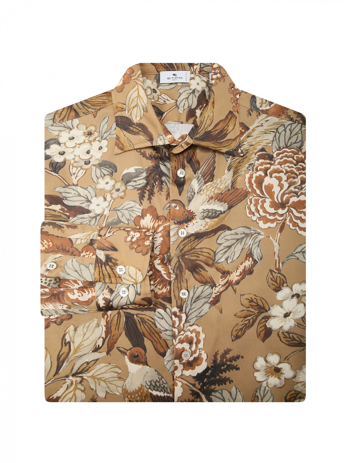 Рубашкка с цветочным узором Etro  –  Общий вид  – Цвет:  Коричневый